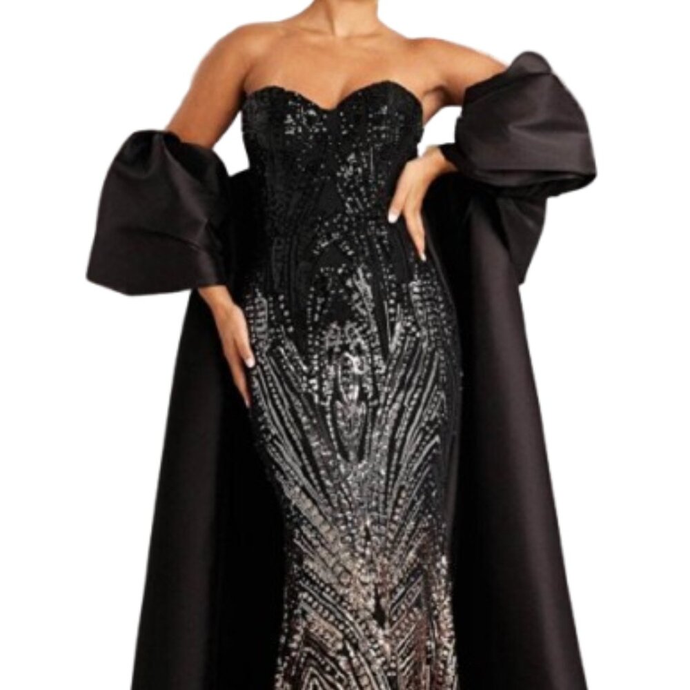 NWT Jovani 38746 Strapless Prom Dress Black/Brown Size 6